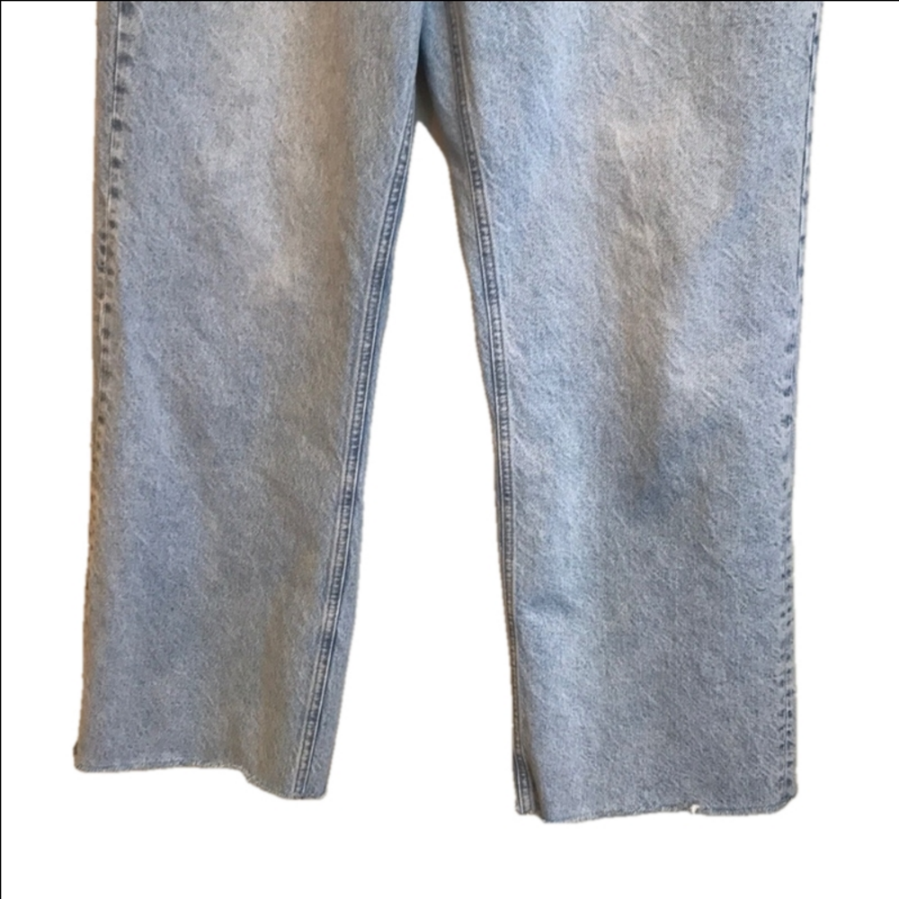 Zara The 90's Full Length High Rise Wide Leg Unfinished Hem Women Jeans NWOT - Picture 4 of 16